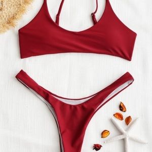 2/$25 Burgundy High Cut Bikini